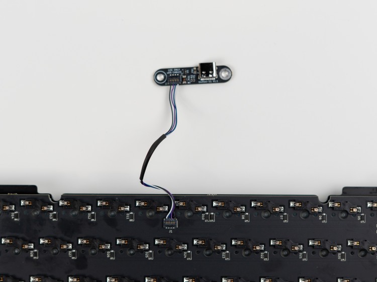 USB daughterboard connected to PCB